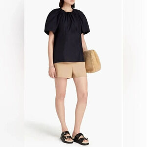 NEW 3.1 PHILLIP LIM Gathered cotton-blend poplin top